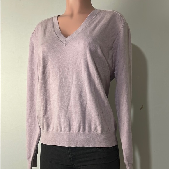 Ann Taylor Long Sleeve Purple Lightweight Top sweater V-Neck Size XL - Picture 1 of 11